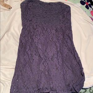 Free People grey lace strapless dress
